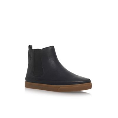 Black 'Bunker' flat ankle boots